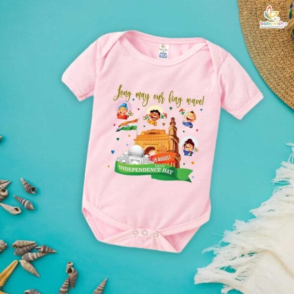 Babywish Independence Day T-Shirt for Boys and Girls 15th August Romper HAPPY INDEPENDENCE DAY - Image 3