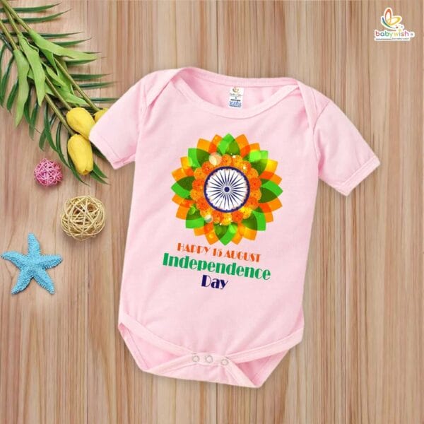 Babywish Independence Day T-Shirt for Boys and Girls 15th August Romper HAPPY INDEPENDENCE DAY - Image 3