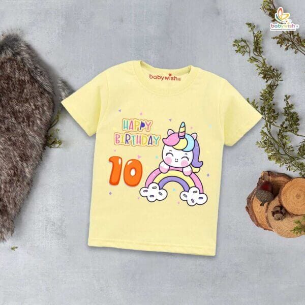 Ten Year Birthday Unisex T-Shirt Half Sleeve Round Neck Topwear tee for kids - Image 4