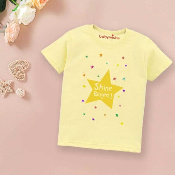 Printable Family T-shirt for Kids Clothes Unisex Newborn Topwear Outfit Cotton Tshirt Half Sleeve Round Neck Dress for Boy n Girl "Shine Bright  Star" - Image 3