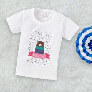 Printable Family T-shirt for Kids Clothes Unisex Newborn Topwear Outfit Cotton Tshirt Half Sleeve Round Neck Dress for Boy n Girl "Welcome Beer Print"