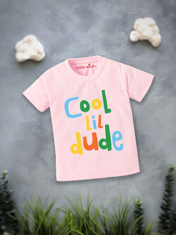 Printable Family T-shirt for Kids Clothes Unisex Newborn Topwear Outfit Cotton Tshirt Half Sleeve Round Neck Dress for Boy n Girl "Cool Lil Dude" - Image 2