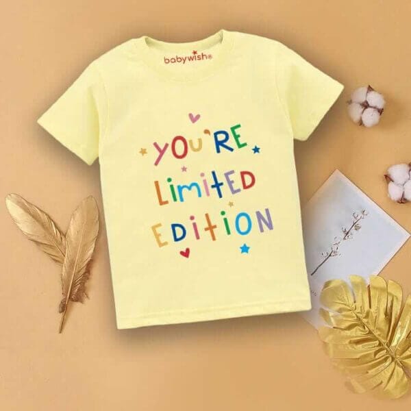 Printable Family T-shirt for Kids Clothes Unisex Newborn Topwear Outfit Cotton Tshirt Half Sleeve Round Neck Dress for Boy n Girl "Heart Editions Star Print" - Image 2