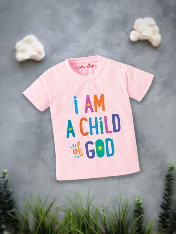 Printable Family T-shirt for Kids Clothes Unisex Newborn Topwear Outfit Cotton Tshirt Half Sleeve Round Neck Dress for Boy n Girl "I am Child of God" - Image 2