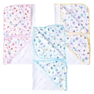 Baby Flannel hooded towels for new born Alphabets Printed Bath Towel for Boys and Girls Infants kids towel