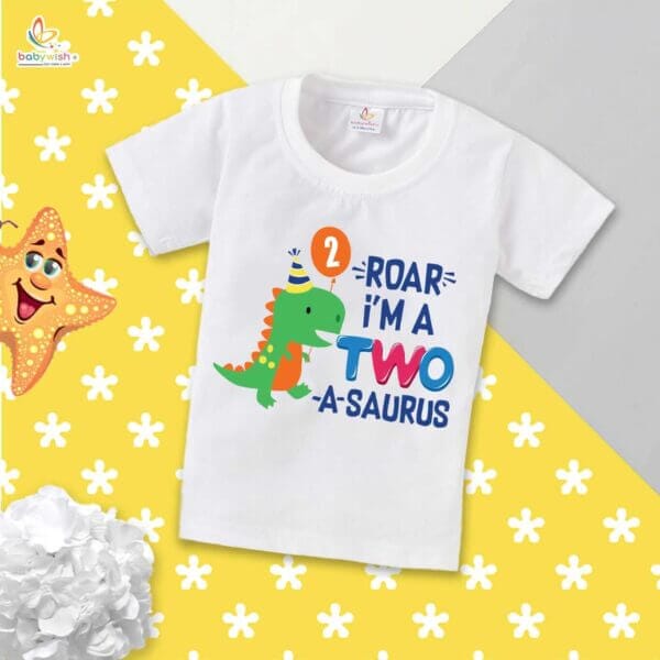 Two Year Birthday Unisex T-Shirt Half Sleeve Round Neck Topwear tee for kids - Image 4