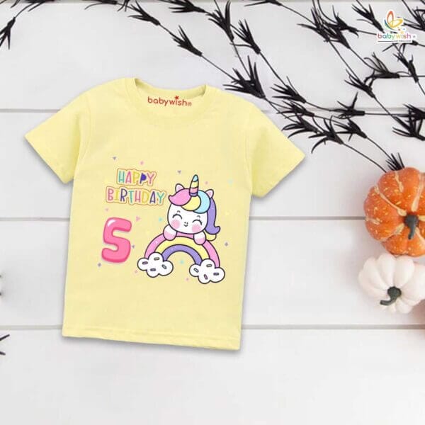 Five Year Birthday Unisex T-Shirt Half Sleeve Round Neck Topwear tee for kids - Image 4