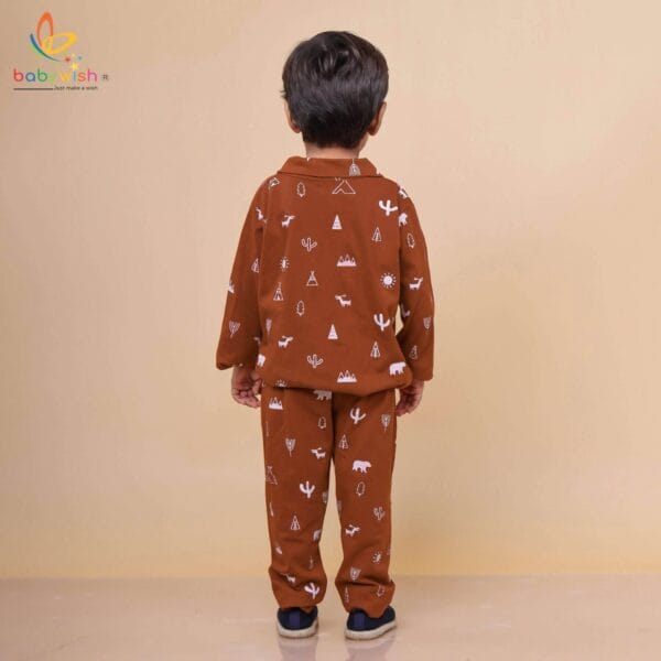 Red cotton sleepsuit for kids aged 1 to 6 years by Babywish
