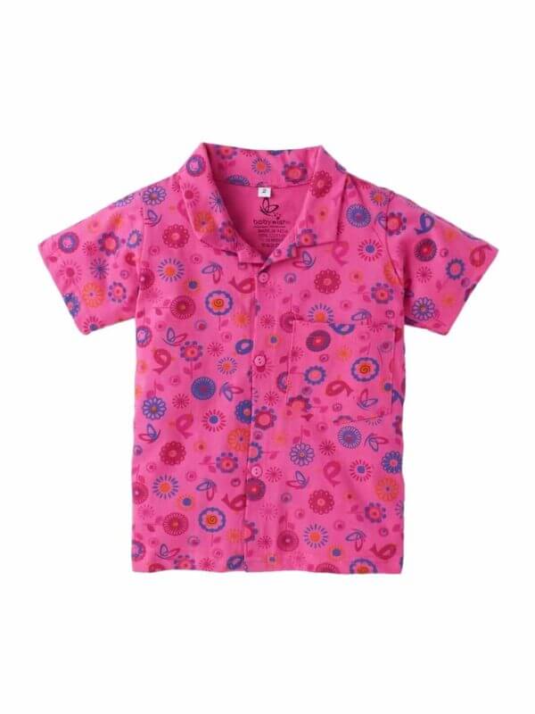 Kids Sleepsuit for Baby Boy’s and Girl’s Topwear and Pajamas Set Long Sleeve Sleepwear Baby Clothing Sets - Fuchsia Floral Theme - Image 2