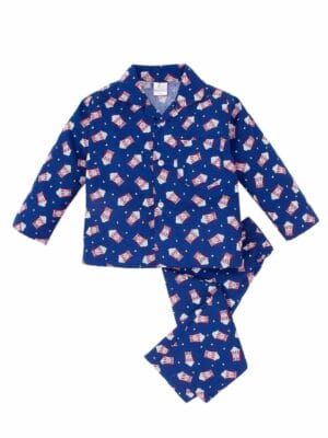 Kids Sleepsuit for Baby Boy’s and Girl’s Topwear and Pajamas Set Long Sleeve Sleepwear Baby Clothing Sets - Blue Popcorn Print