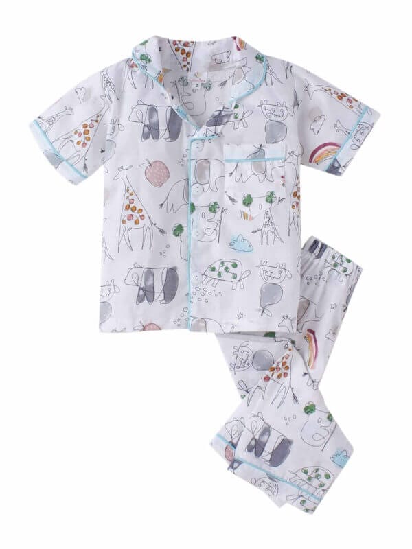 Kids Sleepsuit for Baby Boy’s and Girl’s Topwear and Pajamas Set Long Sleeve Sleepwear Baby Clothing Sets - Color Zoo