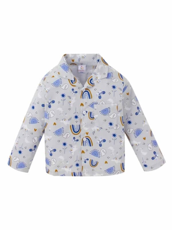 Kids Sleepsuit for Baby Boy’s and Girl’s Topwear and Pajamas Set Long Sleeve Sleepwear Baby Clothing Sets - Grey Apollo Print - Image 2