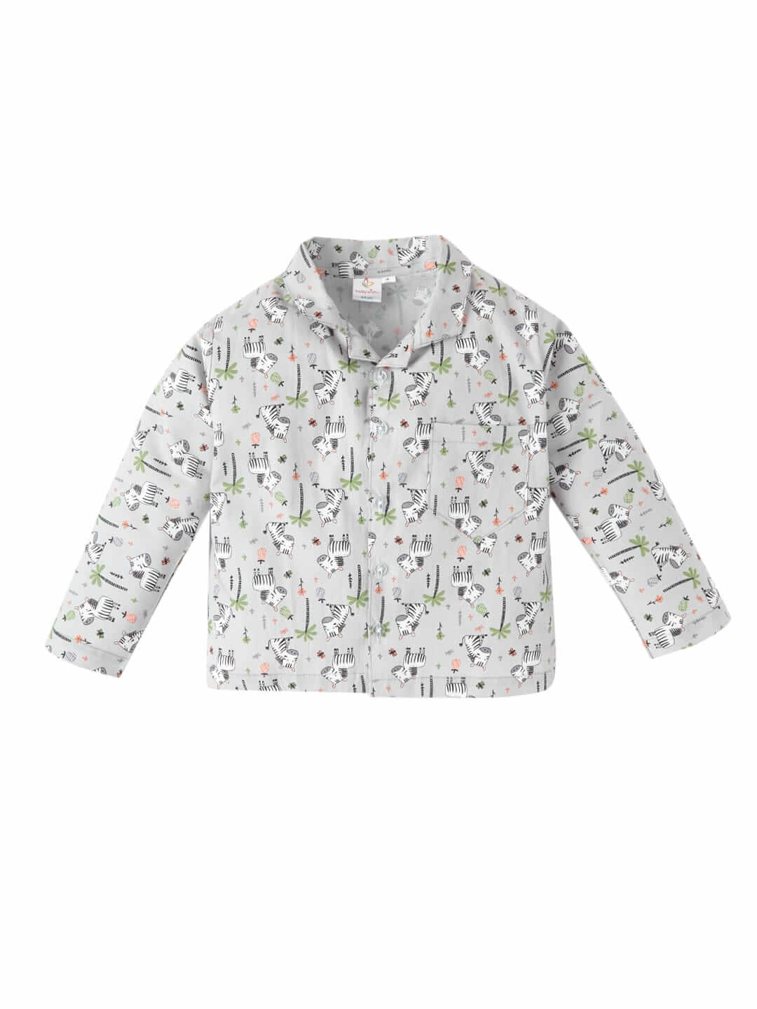 Kids Sleepsuit for Baby Boys and Girls Long Sleeve Topwear and Pajamas Set Baby Clothing Sleepwear Set Grey Zebra Print Perfect for Newborns and Toddlers - Image 2