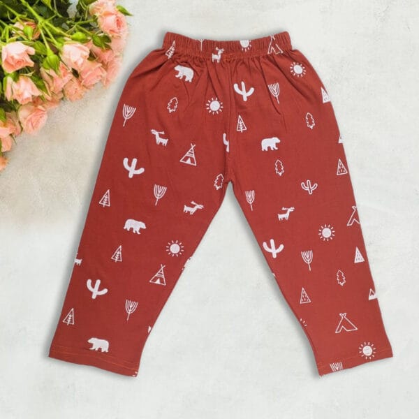 Red cotton sleepsuit for kids aged 1 to 6 years by Babywish