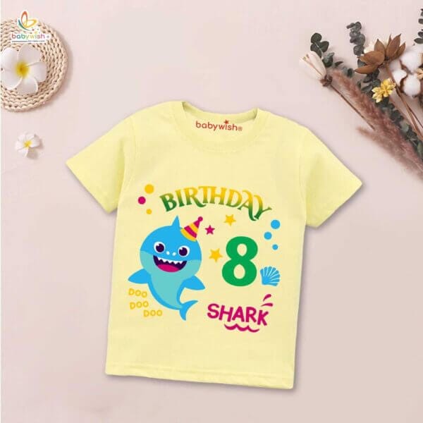 Eight Year Birthday Unisex T-Shirt Half Sleeve Round Neck Topwear tee for kids - Image 4