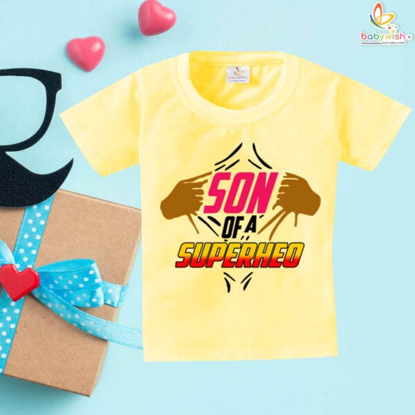 Fathers Day T-Shirt for Kids | Son of a Superhero | Babywish - Image 4