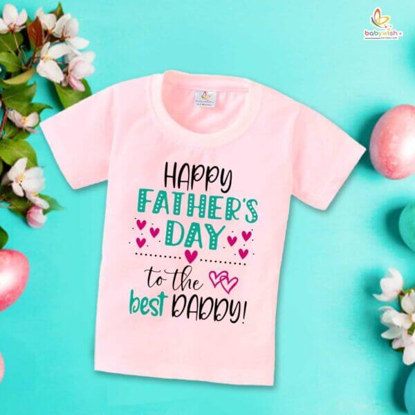 Father's Day Special T-Shirt for Boy’s and Girl’s Half Sleeve Topwear for Unisex Kids | Happy Father's Day To The Best Daddy| - Image 3