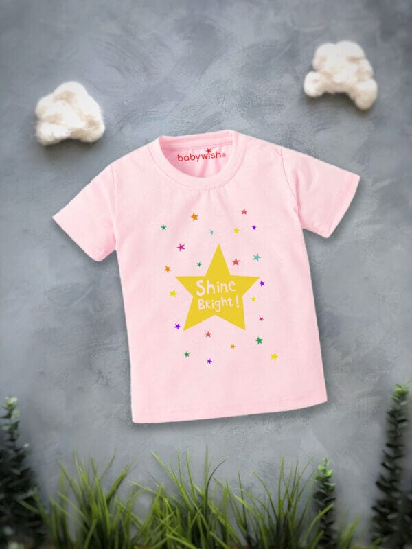 Printable Family T-shirt for Kids Clothes Unisex Newborn Topwear Outfit Cotton Tshirt Half Sleeve Round Neck Dress for Boy n Girl "Shine Bright  Star" - Image 2
