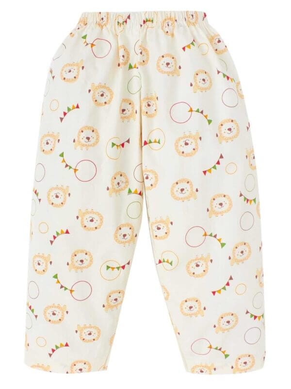 Kids Sleepsuit for Baby Boy’s and Girl’s Topwear and Pajamas Set Long Sleeve Sleepwear Baby Clothing Sets - Yellow Lion Print - Image 5