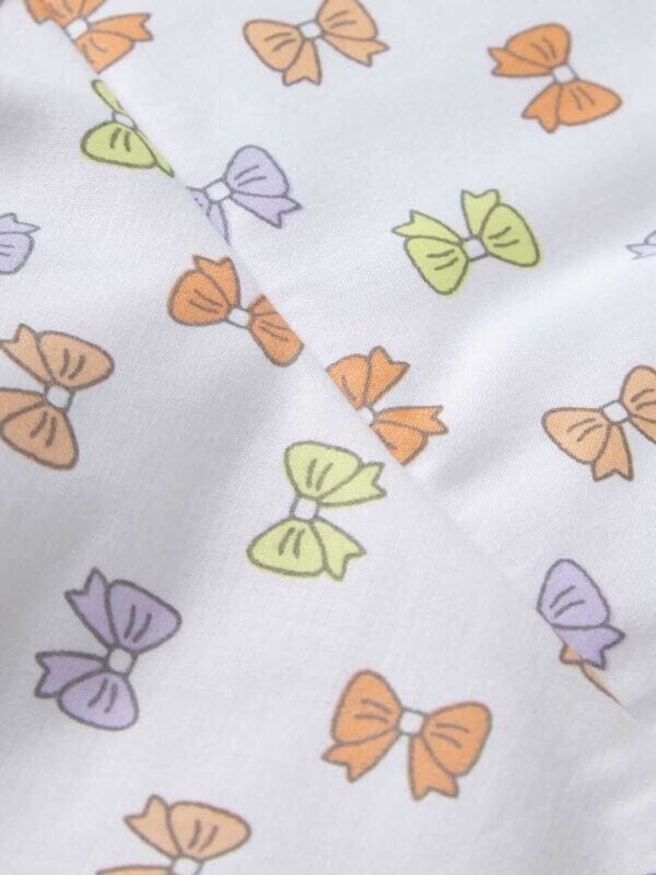 Baby Girl Cotton Frock Newborn Girl Knee Length Dress Bow Strip Print - Image 7