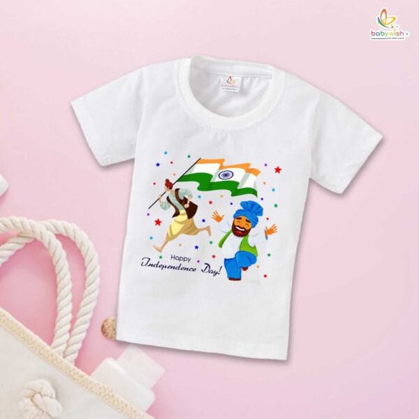 Babywish Independence Day T-Shirt for Boys and Girls 15th August T-Shirts HAPPY INDEPENDENCE DAY