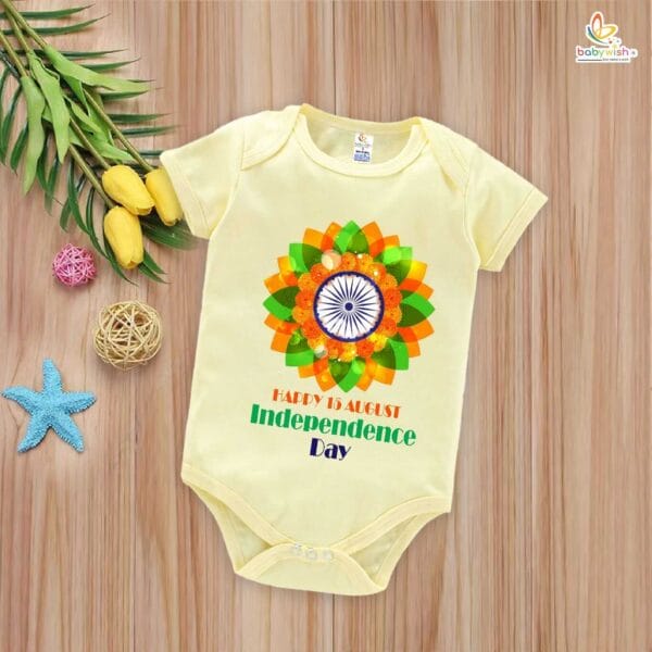 Babywish Independence Day T-Shirt for Boys and Girls 15th August Romper HAPPY INDEPENDENCE DAY - Image 4