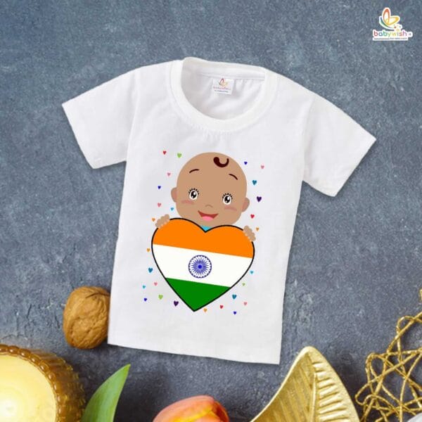 Babywish Independence Day T-Shirt for Boys and Girls 15th August T-Shirts HAPPY INDEPENDENCE DAY