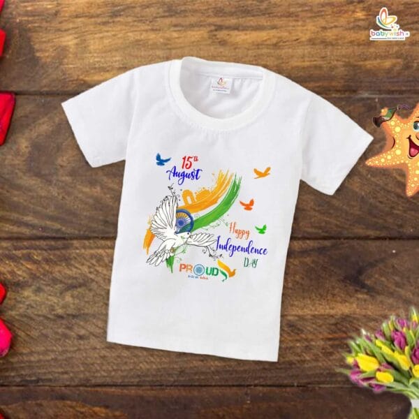 Babywish Independence Day T-Shirt for Boys and Girls 15th August T-Shirts HAPPY INDEPENDENCE DAY - Image 2