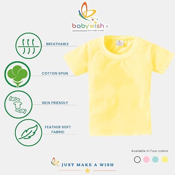 My First Eid Kids T-Shirt – Soft Cotton Eid Mubarak Outfit for Baby & Kids | unisex-kids-eid-tshirt-festive-print-babywish | Lemon, Pink, Sea Green, White | Babywish - Image 17