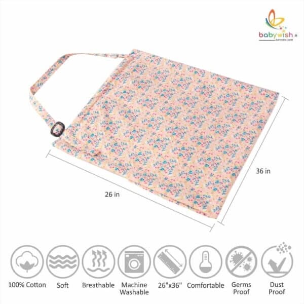 Nursing covers for Mother Breathable feeding cover for Breastfeeding 360° Coverage Protection Cover - Pink Flower Island - Image 3