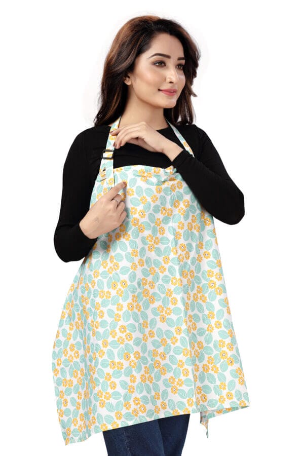Nursing covers for Mother Breathable feeding cover for Breastfeeding 360° Coverage Protection Cover - Yellow Lily Floral - Image 6