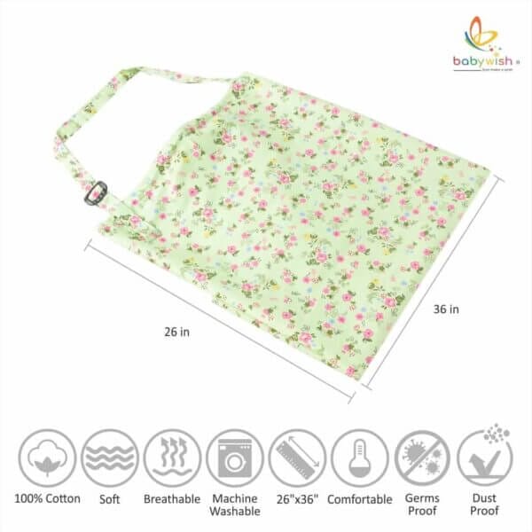 Nursing covers for Mother Breathable feeding cover for Breastfeeding 360° Coverage Protection Cover - Pista Flower Paradise - Image 3