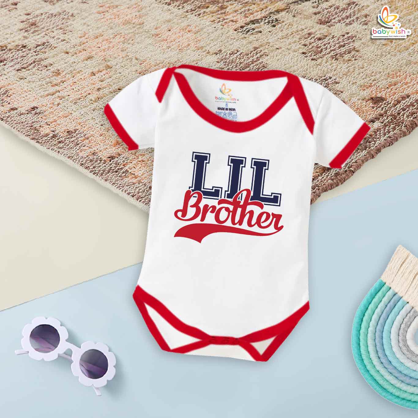 Lil Brother Romper – Brother & Sister Matching Bodysuits – Cute Baby Clothes for Little Brother and Big Sister – Soft Cotton Infant Outfit – Babywish