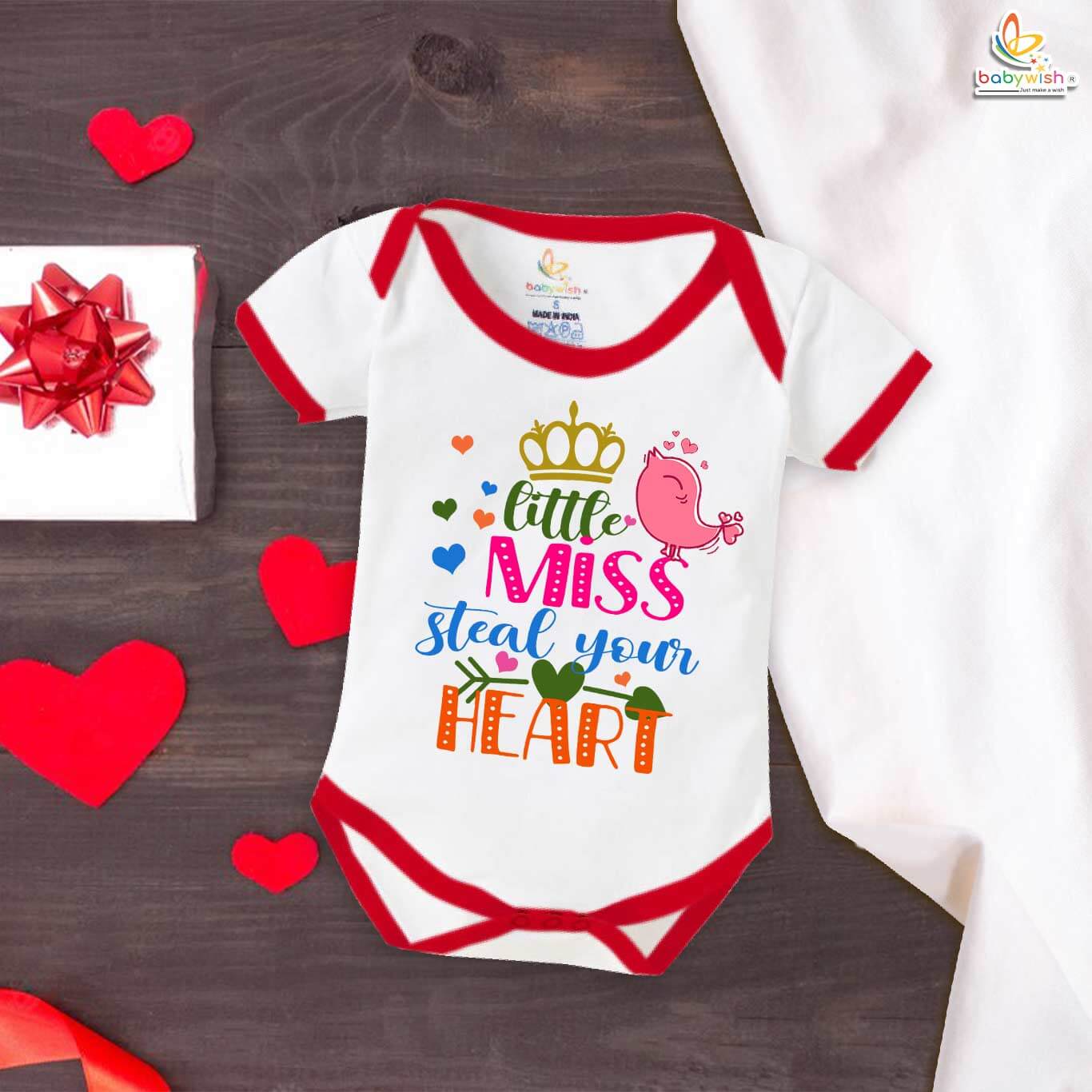 Little Miss Steal Your Heart Baby Romper – My First Valentine’s Day Bodysuit for Newborn & Infant Girls | Cute Valentine’s Day Baby Outfit | Soft Baby Clothes – Babywish
