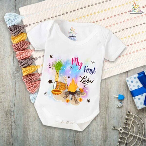 My First Lohri Romper | Happy Lohri Baby Bodysuit | Festive Outfit for Baby Boys & Girls – Babywish - Image 4