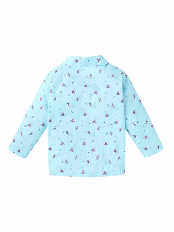 Kids Sleepsuit for Baby Boy’s and Girl’s Topwear and Pajamas Set Long Sleeve Sleepwear Baby Clothing Sets - Blue Butterfly Print - Image 3