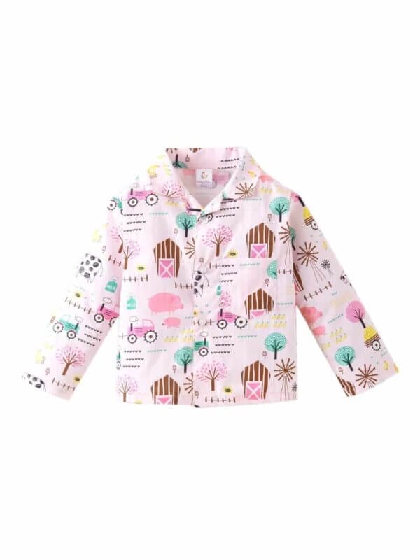 Kids Sleepsuit for Baby Boy’s and Girl’s Topwear and Pajamas Set Long Sleeve Sleepwear Baby Clothing Sets - Peach Tree Print - Image 2