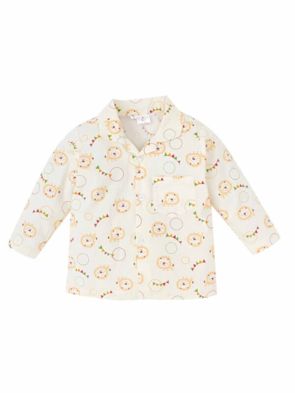Kids Sleepsuit for Baby Boy’s and Girl’s Topwear and Pajamas Set Long Sleeve Sleepwear Baby Clothing Sets - Yellow Lion Print - Image 2