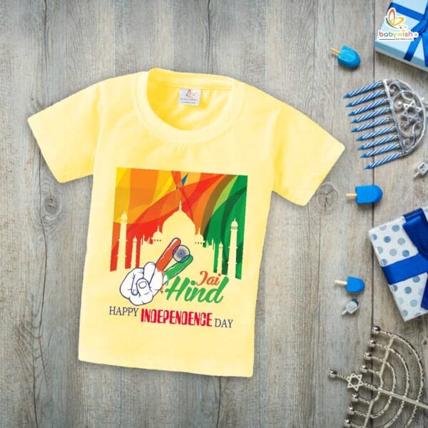Babywish Independence Day T-Shirt for Boys and Girls 15th August T-Shirts HAPPY INDEPENDENCE DAY - Image 4