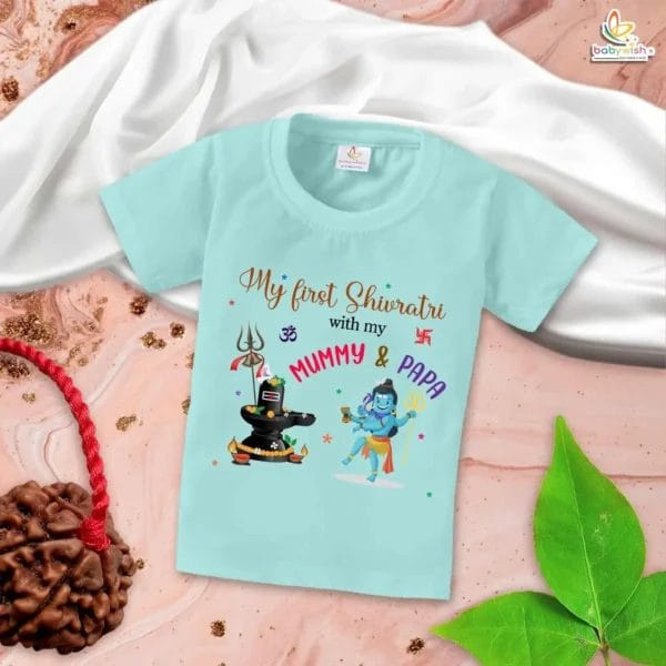 Shivratri baby clothing featuring Mummy & Papa text design
