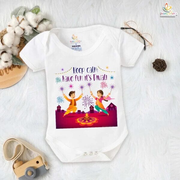 Babywish Baby Diwali Romper Bodysuit My First Diwali Diwali Marathi Quotes - Image 5