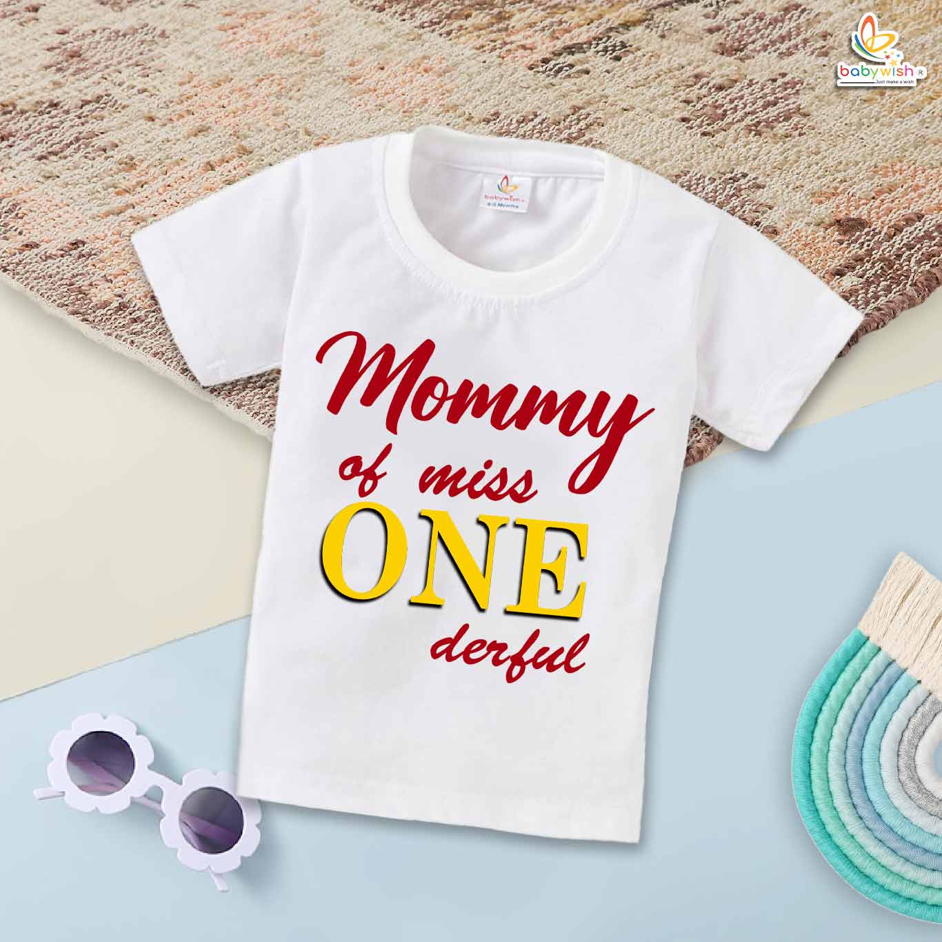 Mommy of Miss One T-Shirt – 1st Birthday Shirt for Mom | Matching Family First Birthday Party Outfit for Girls by Babywish