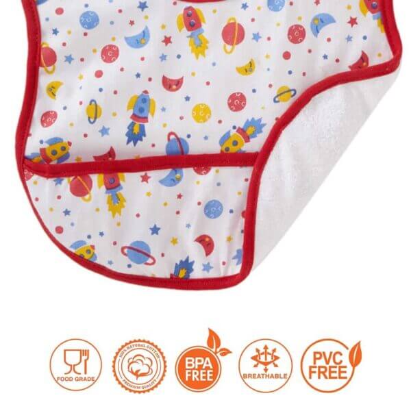 Bibs for Baby, 3-Layers Waterproof Baby Bib Food Catcher with Pocket Bibs - Image 4