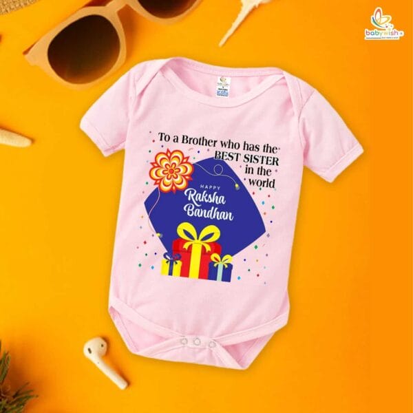 Babywish Rakshabandhan Romper Brother Sister Matching dress Rakshabandhan gift for Rakhi - Image 4