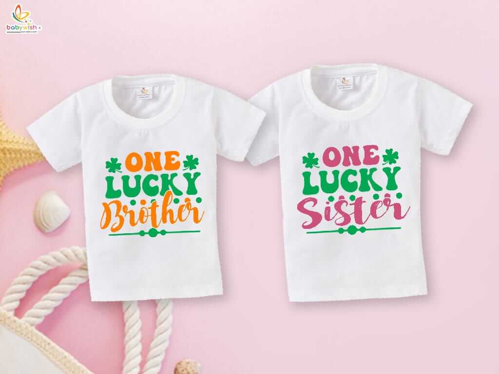 Rakshabandhan Special Combo White T-Shirts Sets for Brother and Sister Combo Pack of 2