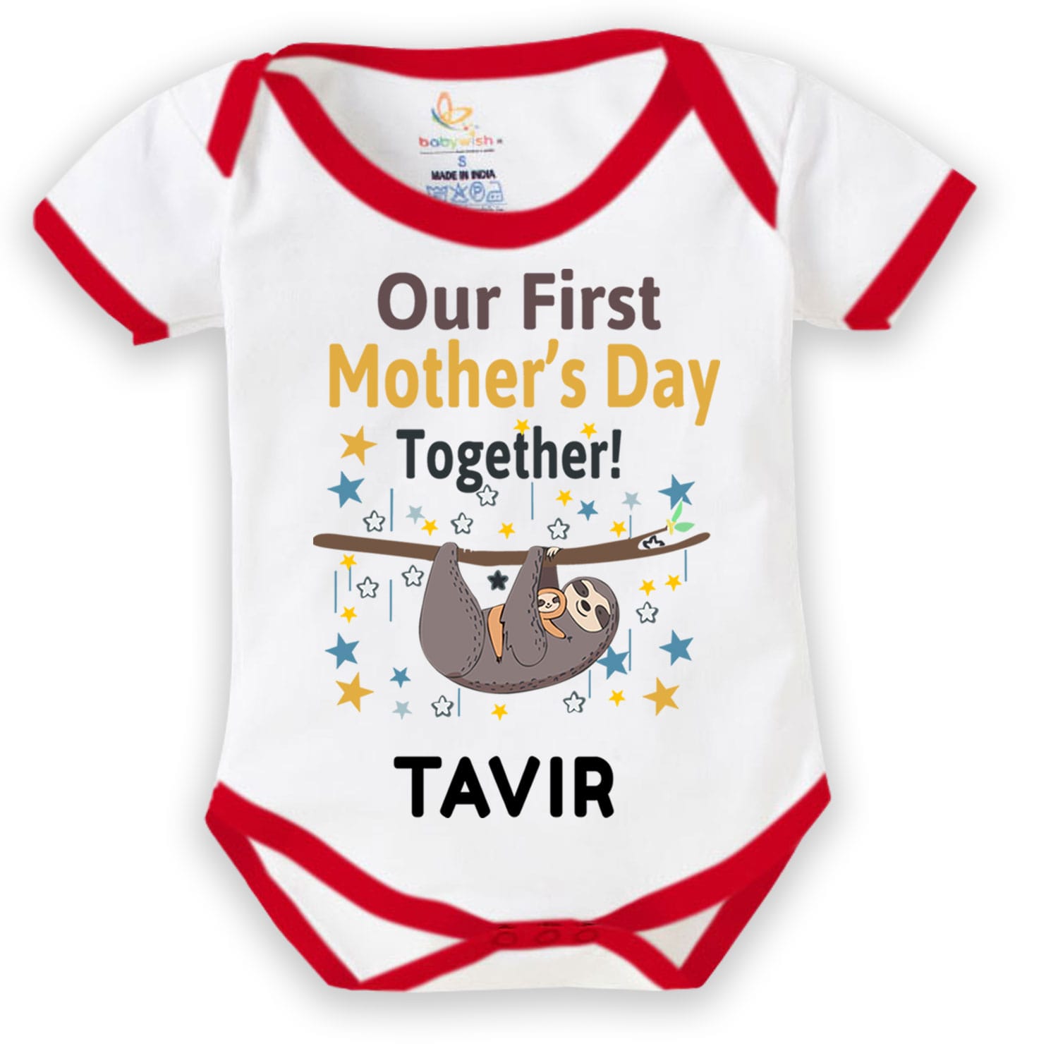 personalized mother’s day baby romper set