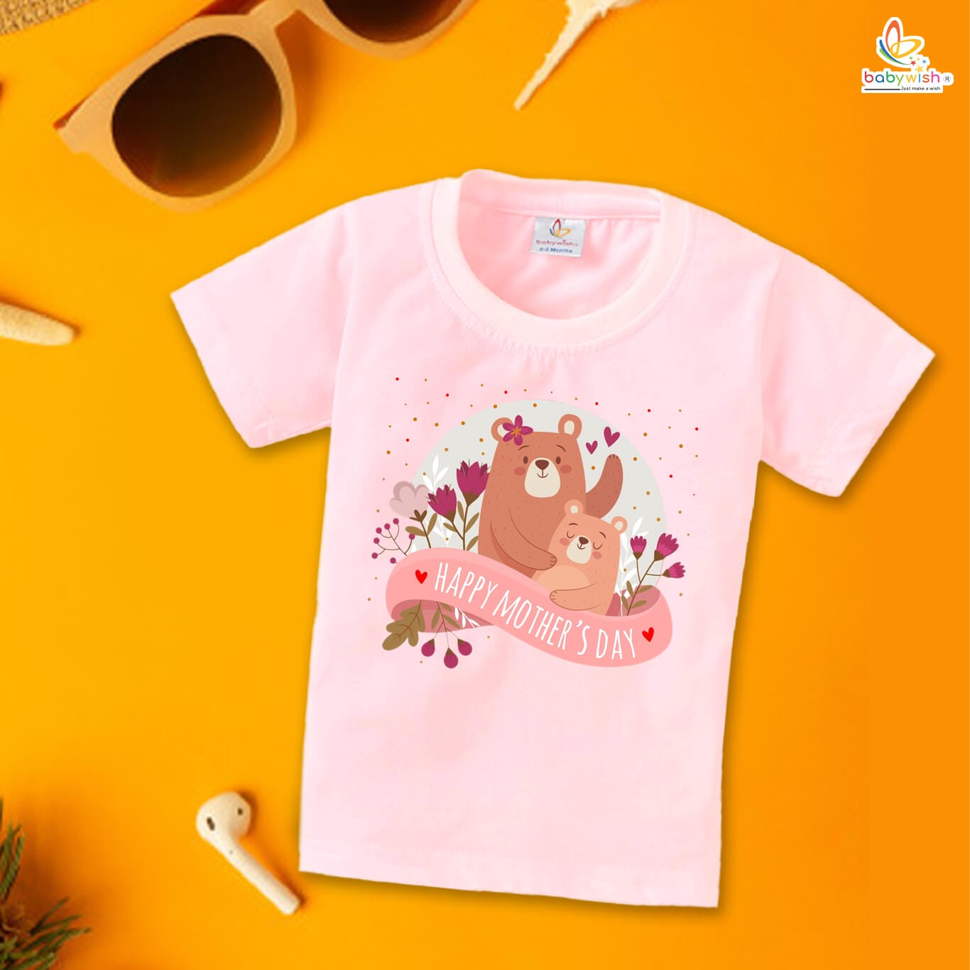 Mother’s Day Special T-Shirt for Boys & Girls – Half Sleeve Unisex Topwear for Kids, Soft & Comfortable, Cute Design, Perfect Gift for Mother’s Day Celebration