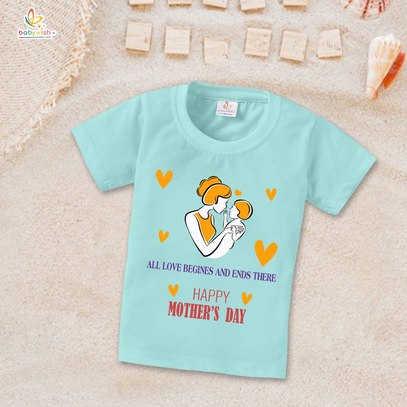 Mother's Day Special T-Shirt for Boy’s and Girl’s Half Sleeve Topwear for Unisex Kids