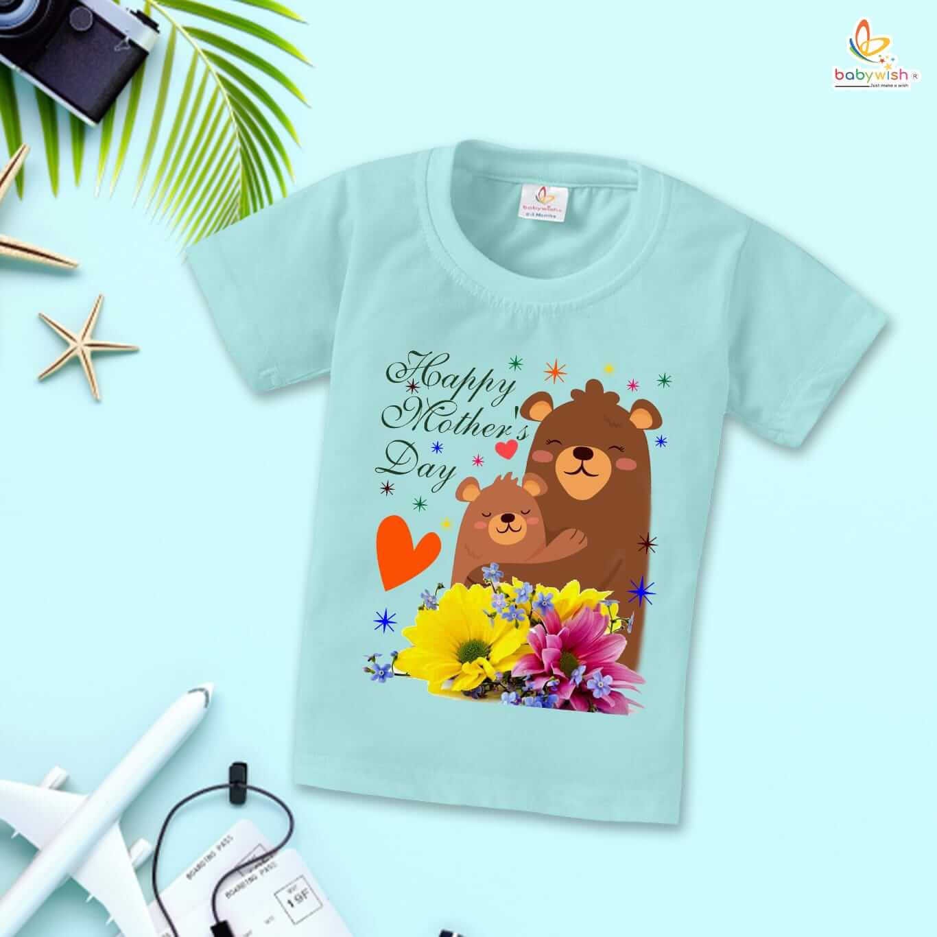 Mother's Day Special T-Shirt for Boys and Girls, Unisex Kids Half Sleeve Topwear, Cute Mom & Me Matching Outfit, Comfortable Cotton Tee for Toddlers and Babies