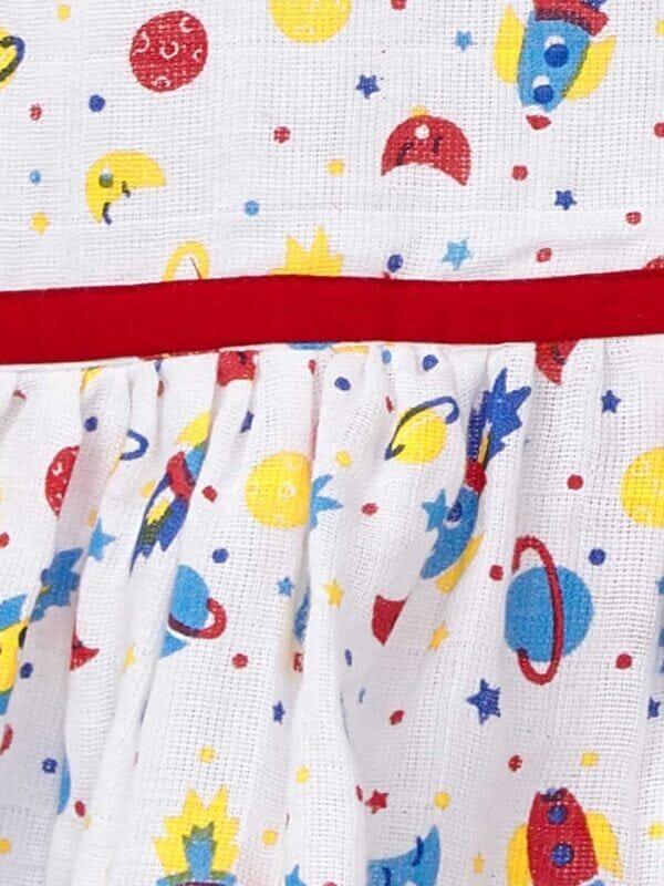 Baby Girl Organic Muslin Frock Newborn Girl Knee Length Dress Multi Theme Printed - Image 14